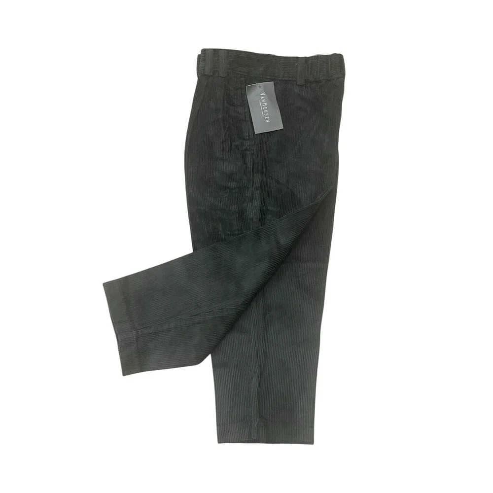 NWT  Vtg  Y2K VanHeusen Pants Boys 6 Hunter Green Pleated Corduroy Holiday Slack